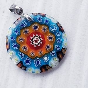 Glass Millefiori Pendant, Rainbow Pendant